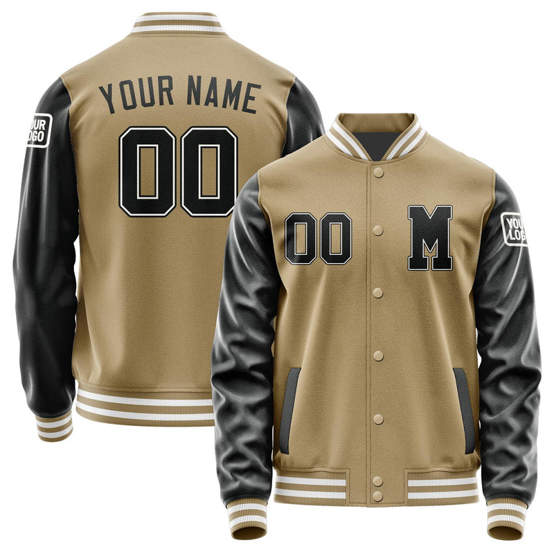 Custom Light Khaki Black Jacket Jb2525172518171818