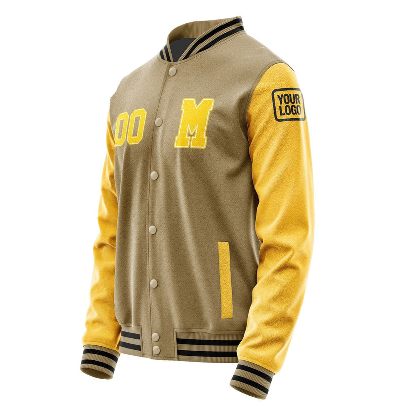 Custom Light Khaki Gold Jacket Jb2525302517301817