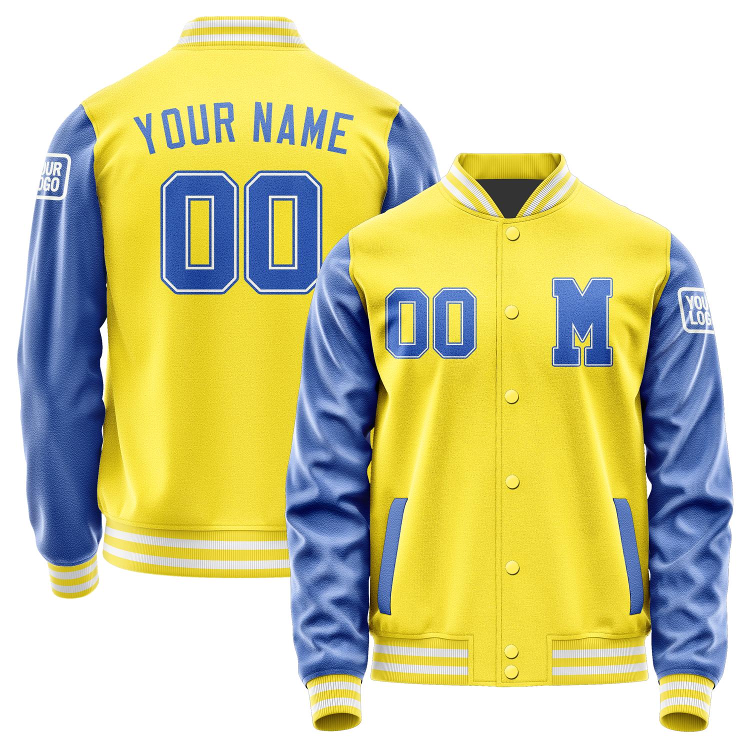Custom Light Yellow Sky Blue Jacket Jb2626092618091818