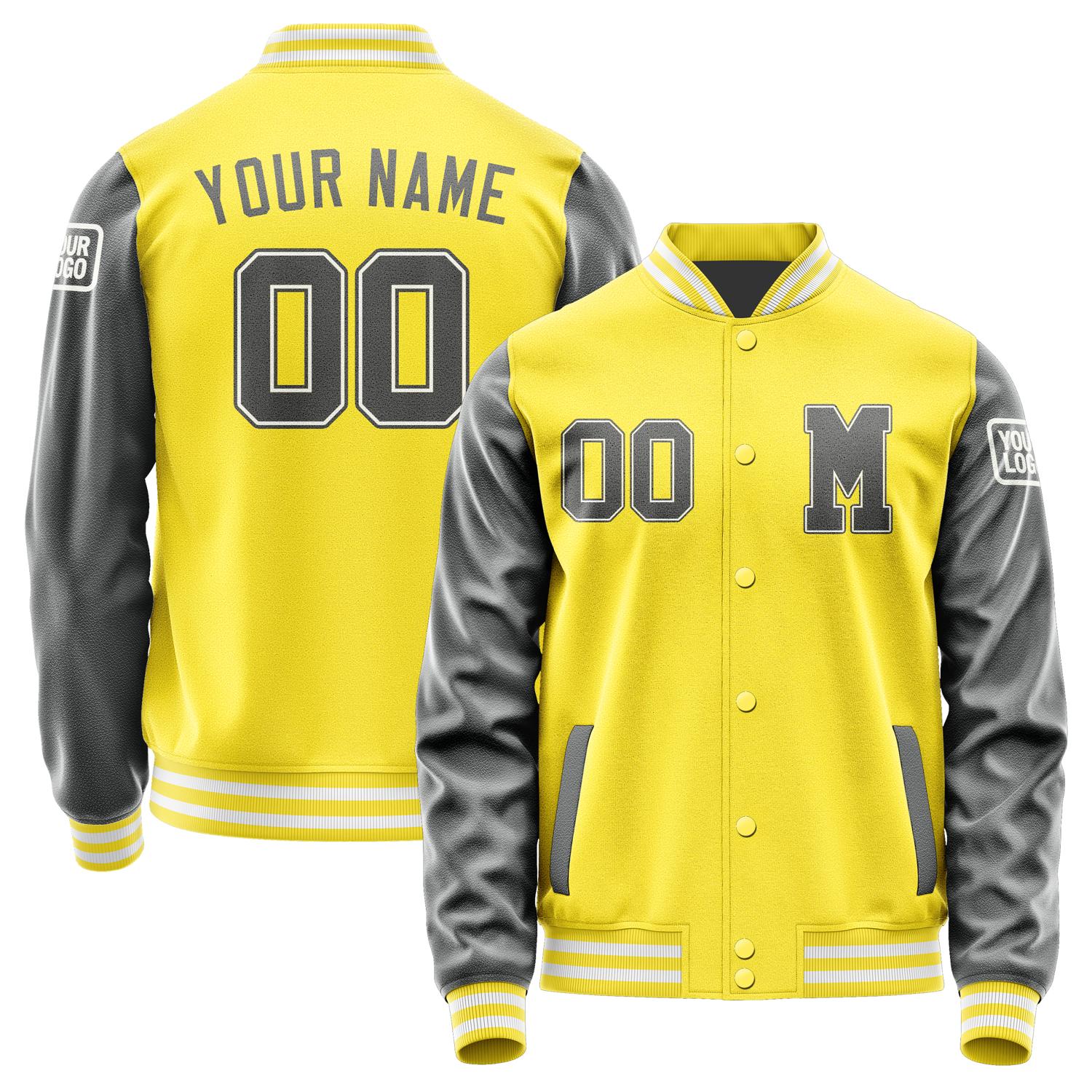 Custom Light Yellow Dark Grey Jacket Jb2626202618201818