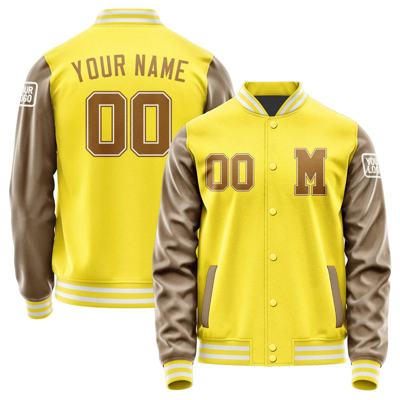 Custom Light Yellow Khaki Jacket Jb2626222618221818