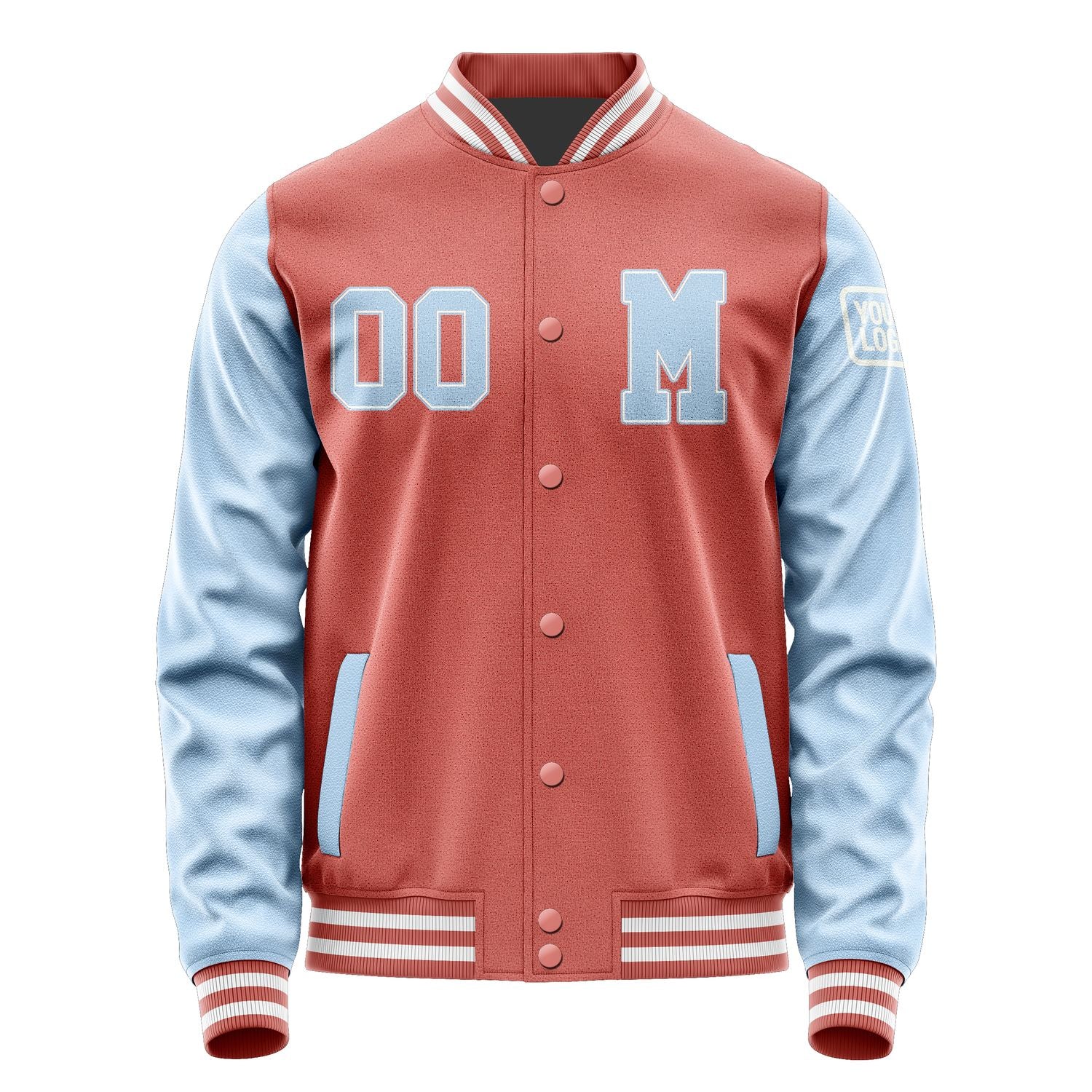 Custom Copper Rose Light Blue Jacket Jb2929082918081818