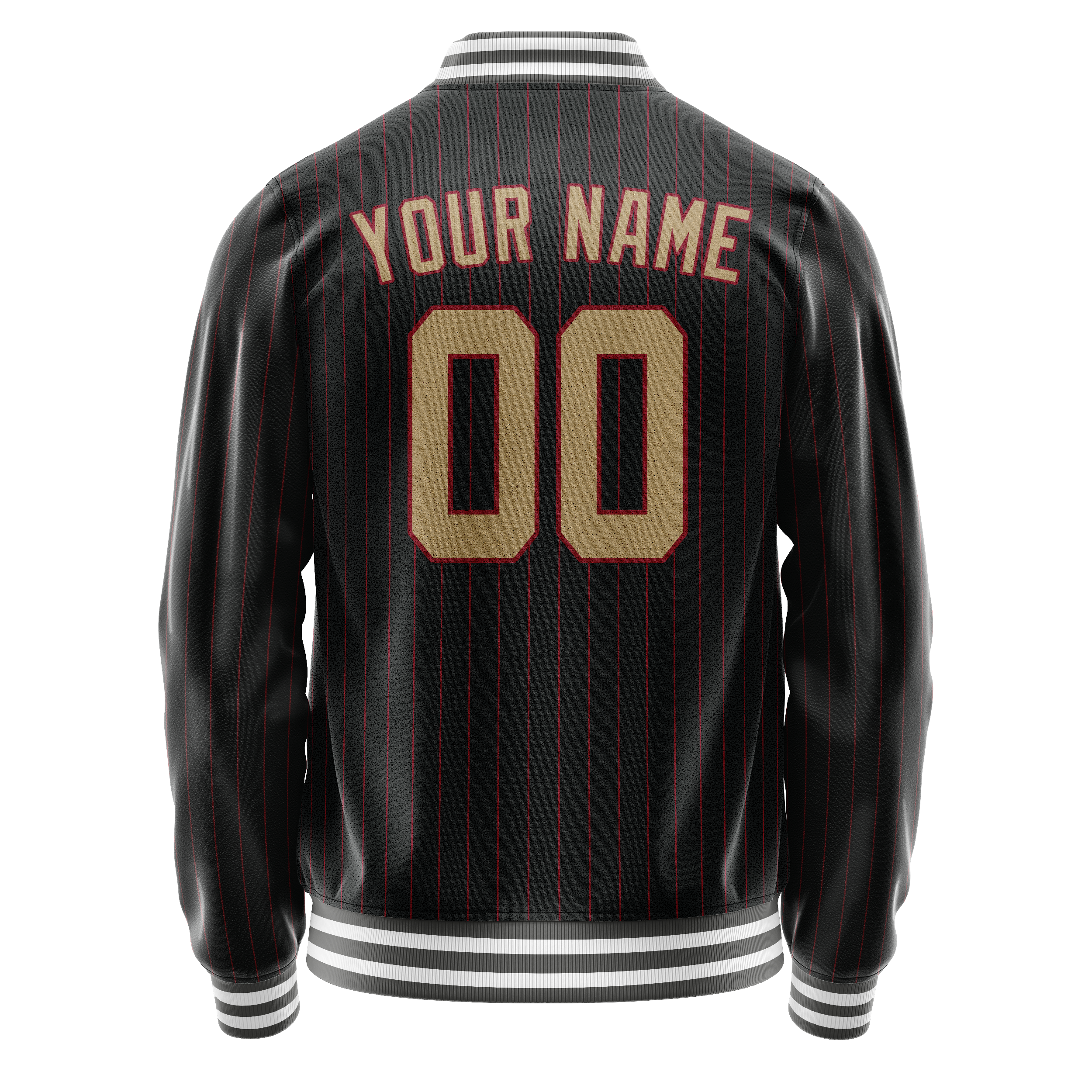 Custom Black Cream Solid Color Varsity Letterman Jacket JA02240617HF034