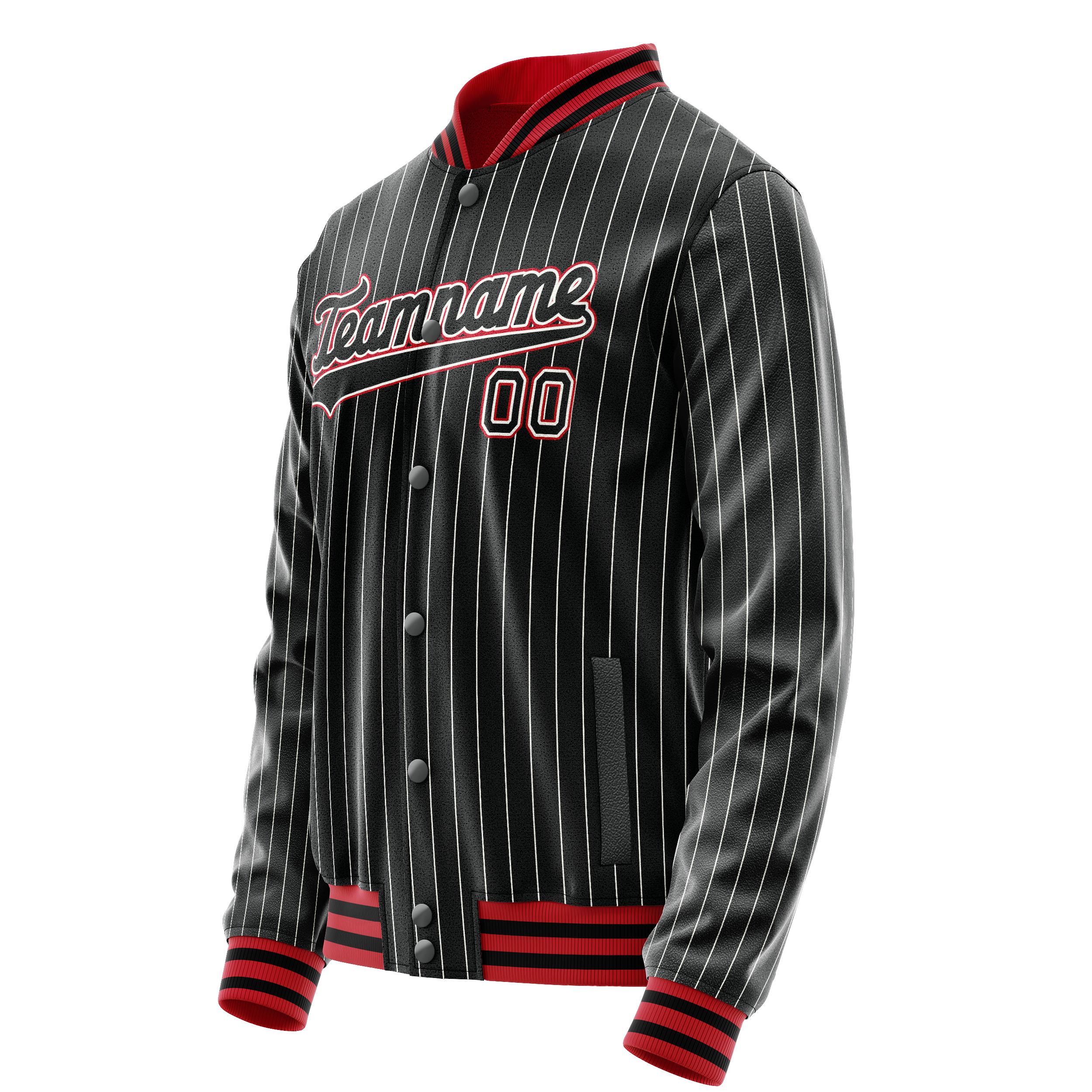 Custom Black Orange White Pinstripe Varsity Letterman Jacket JA02240617HF044