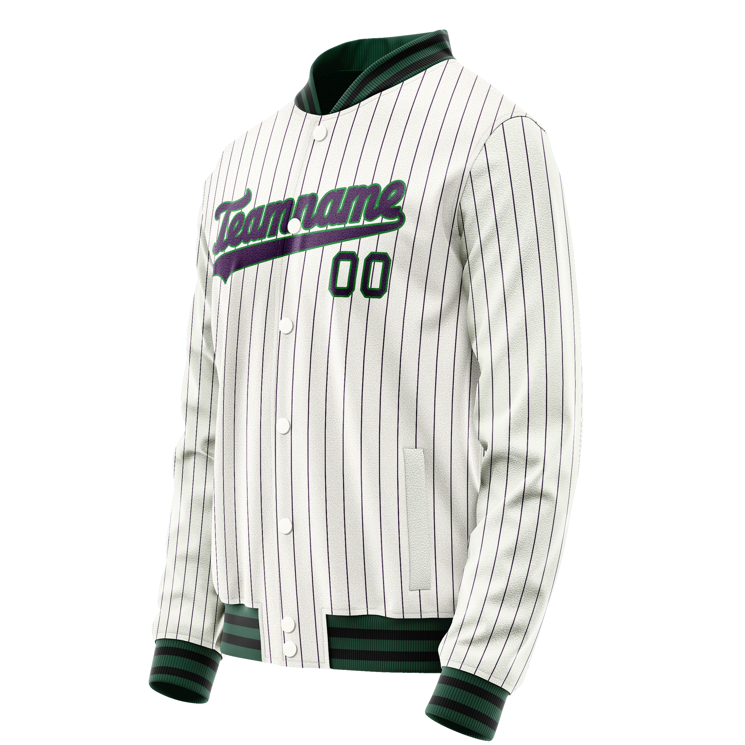 Custom White Navy Purple Pinstripe Varsity Letterman Jacket JA02240617JC487