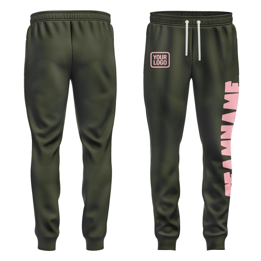 Custom Olive Light Pink Pants