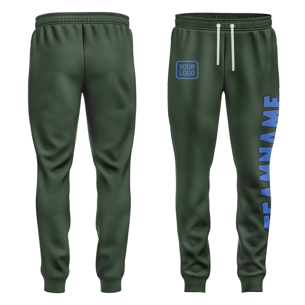 Custom Dark Green Sky Blue Pants
