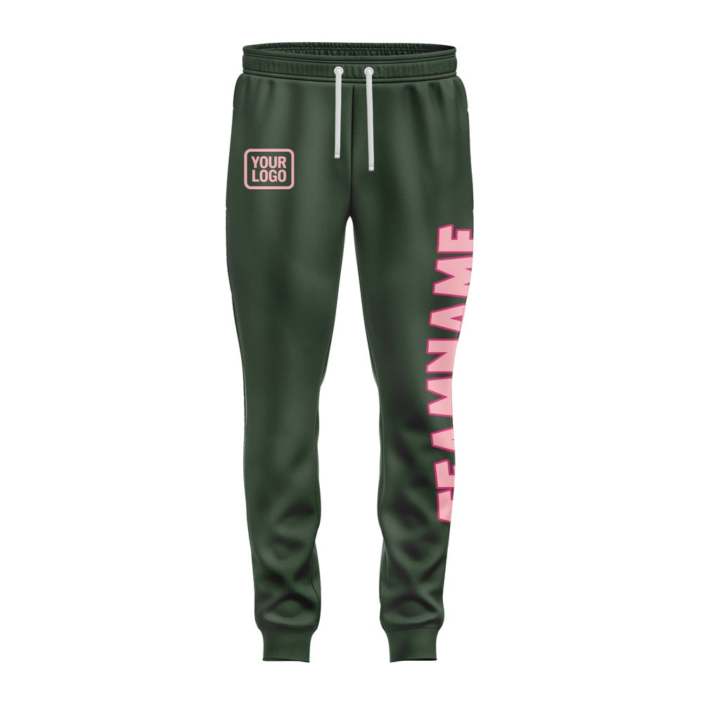 Custom Dark Green Light Pink Pants