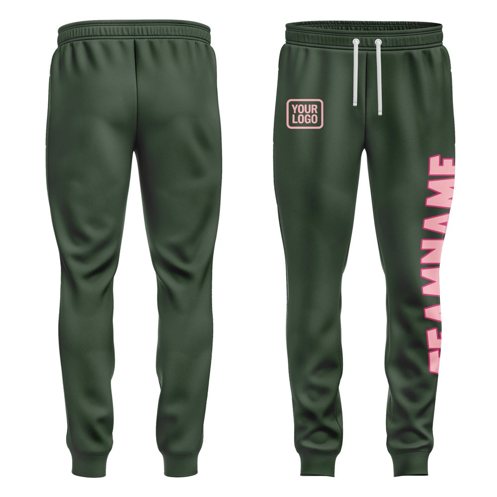 Custom Dark Green Light Pink Pants
