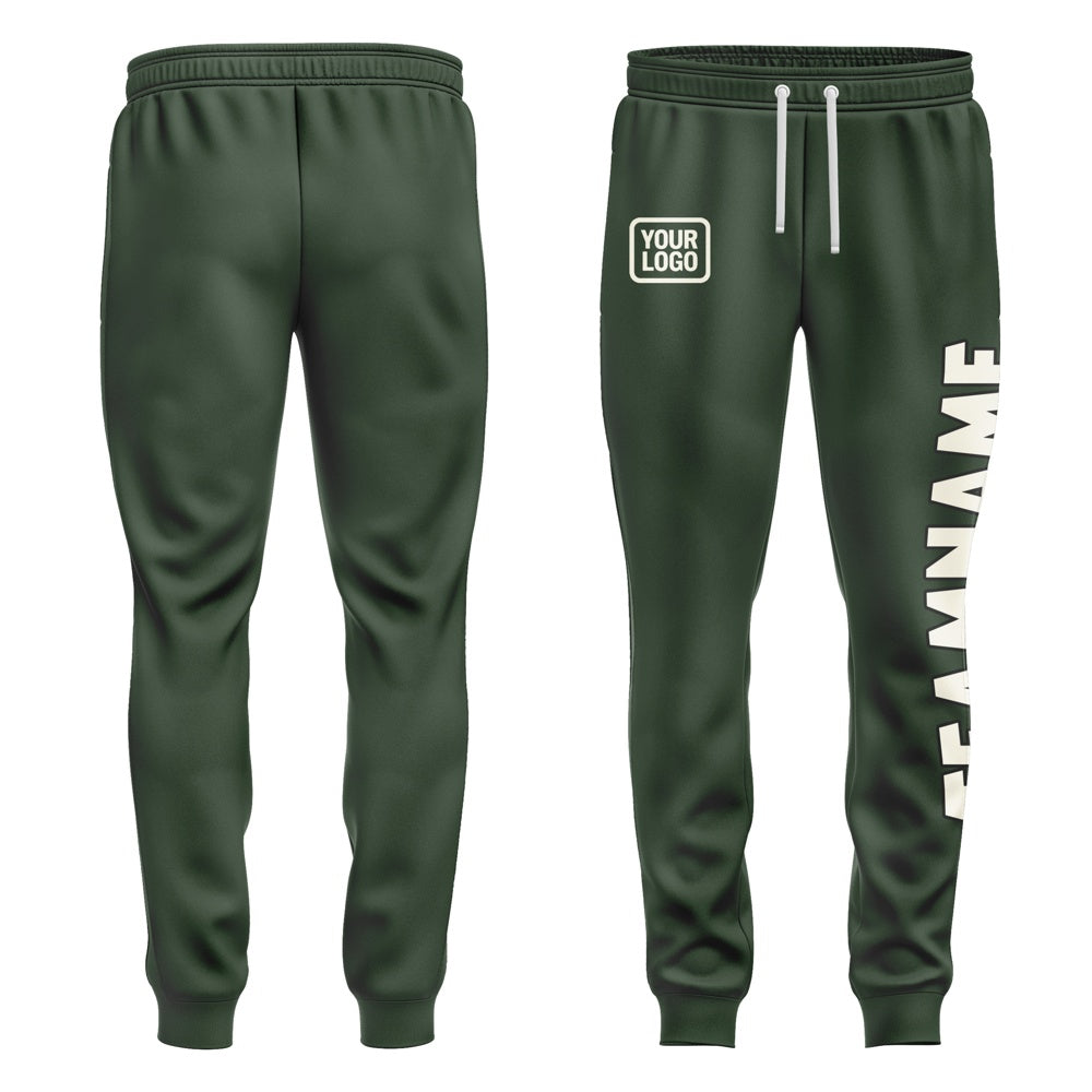 Custom Dark Green Cream Pants