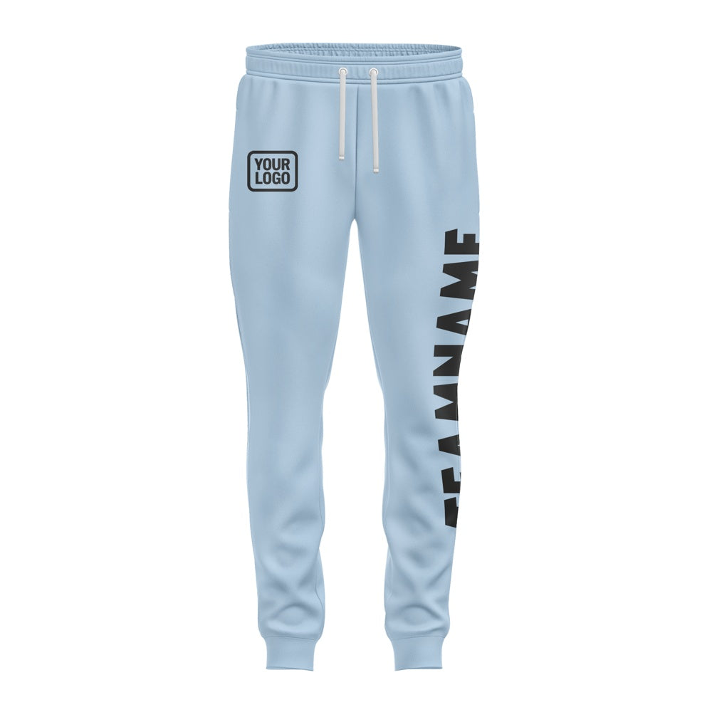 Custom Light Blue Black Pants