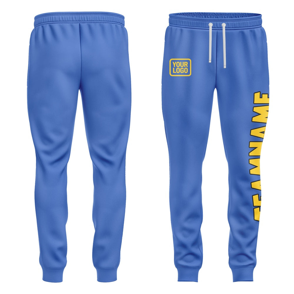 Custom Sky Blue Gold Pants