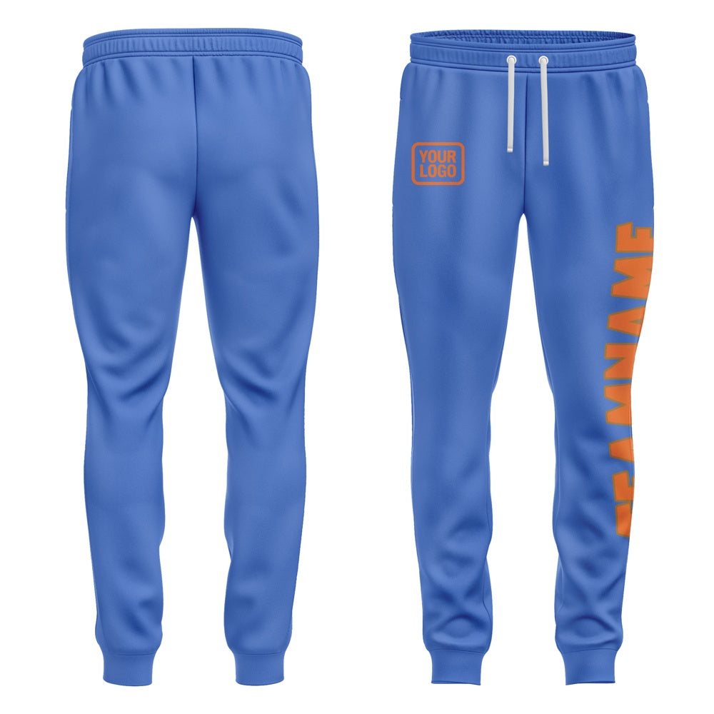 Custom Sky Blue Orange Pants