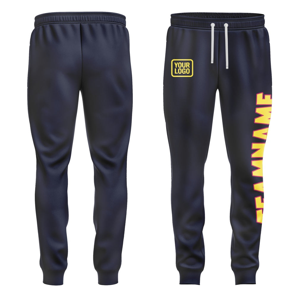 Custom Navy Light Yellow Pants