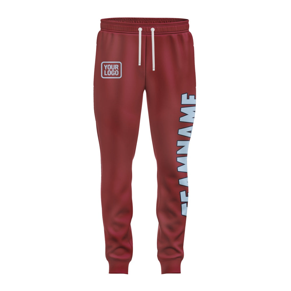 Custom Crimson Red Light Blue Pants