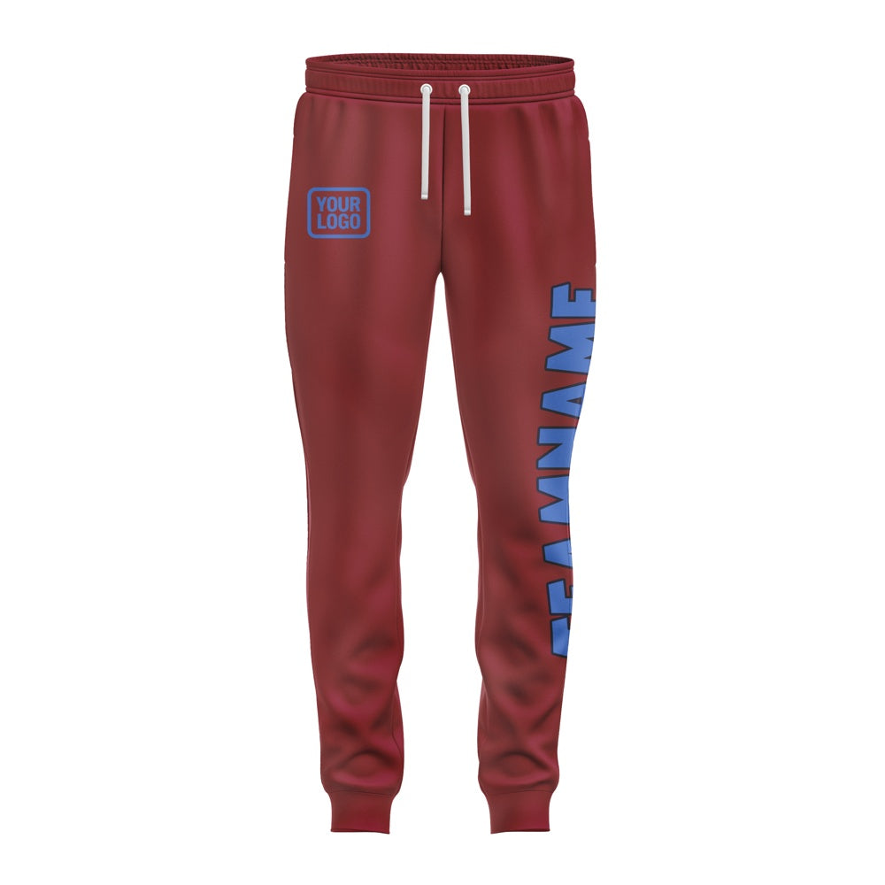 Custom Crimson Red Sky Blue Pants