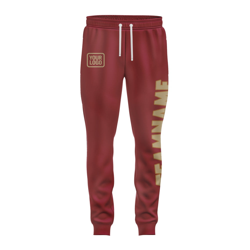 Custom Crimson Red Light Khaki Pants