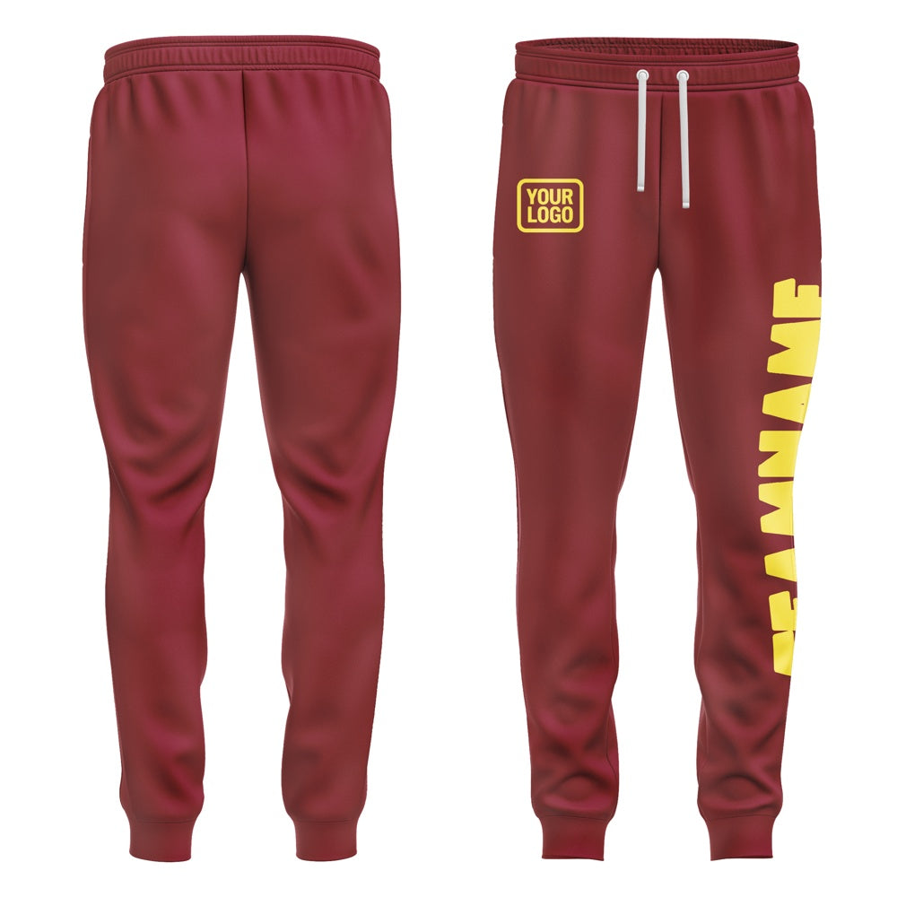 Custom Crimson Red Light Yellow Pants