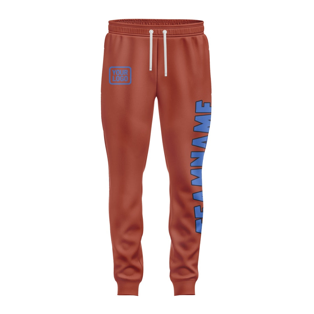 Custom Coral Red Sky Blue Pants