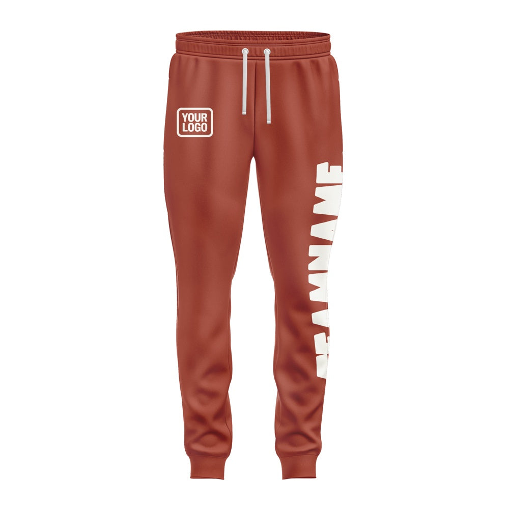 Custom Coral Red White Pants