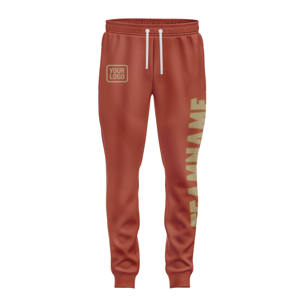 Custom Coral Red Light Khaki Pants