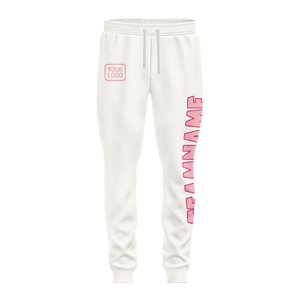 Custom White Light Pink Pants