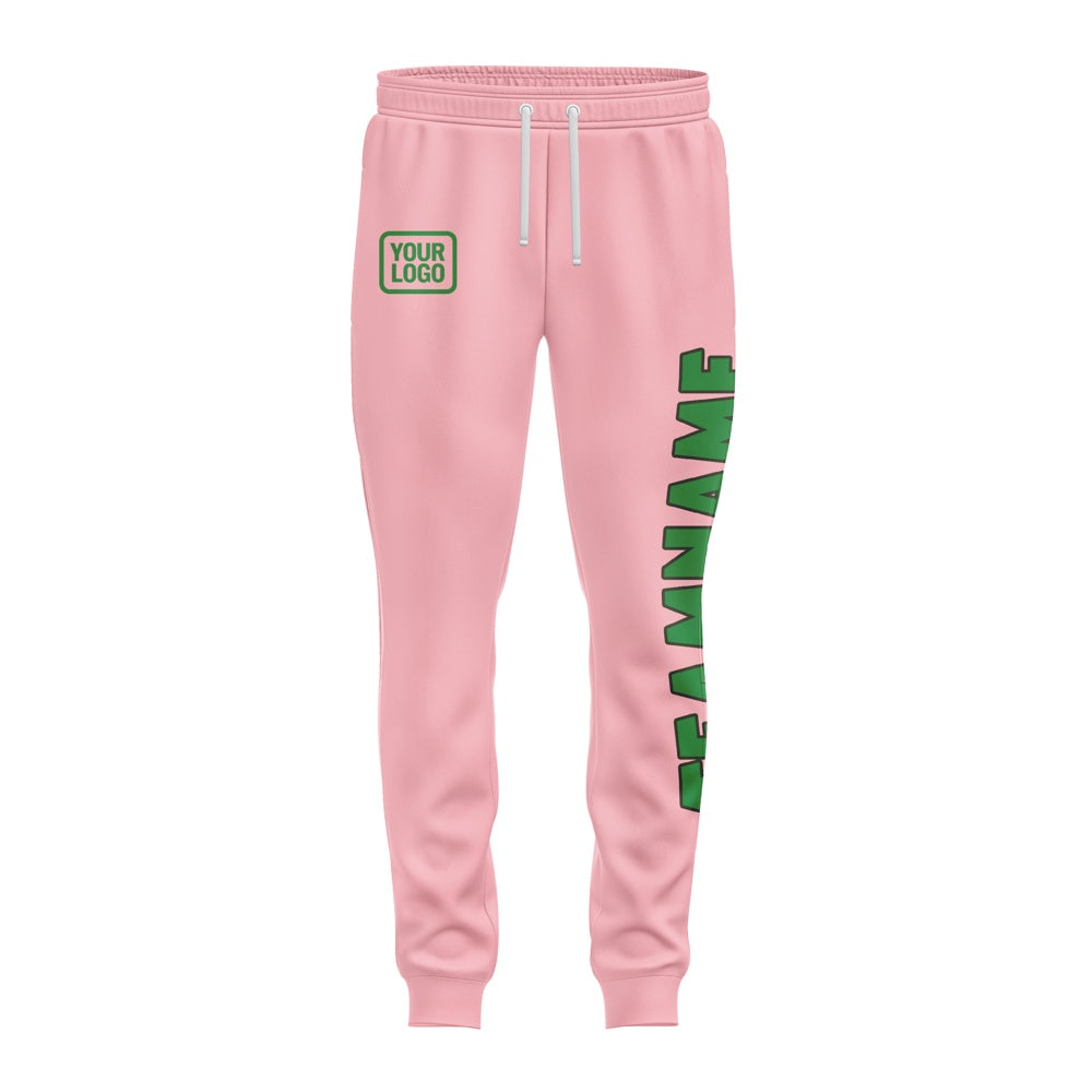 Custom Light Pink Emerald Green Pants