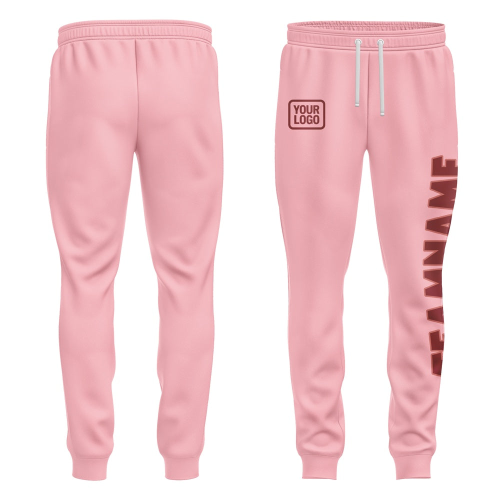 Custom Light Pink Crimson Red Pants