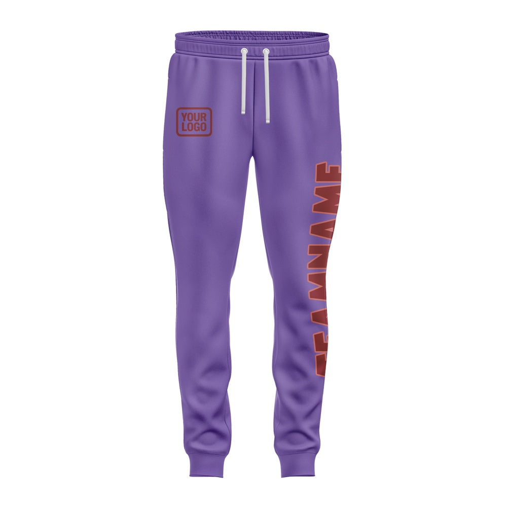 Custom Light Purple Crimson Red Pants