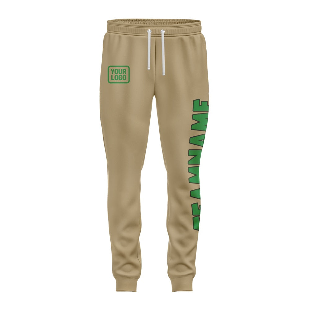 Custom Light Khaki Emerald Green Pants