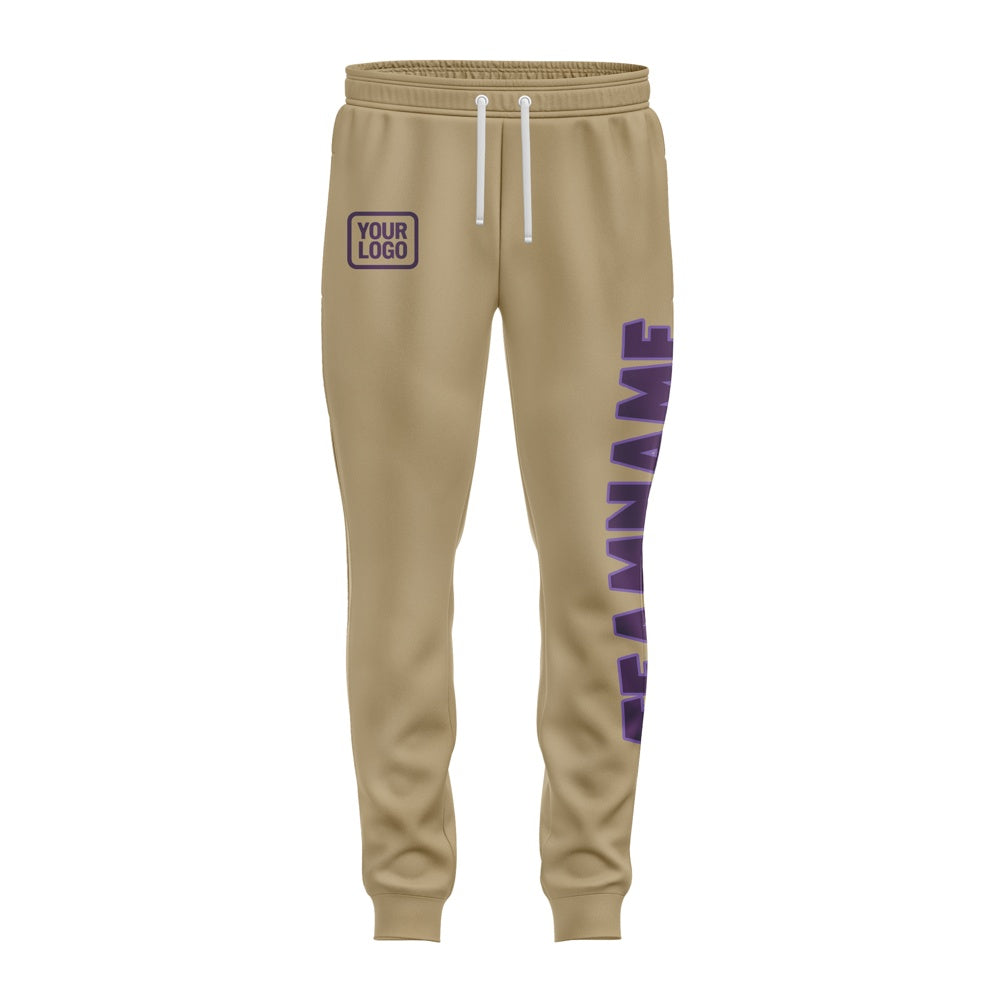 Custom Light Khaki Purple Pants