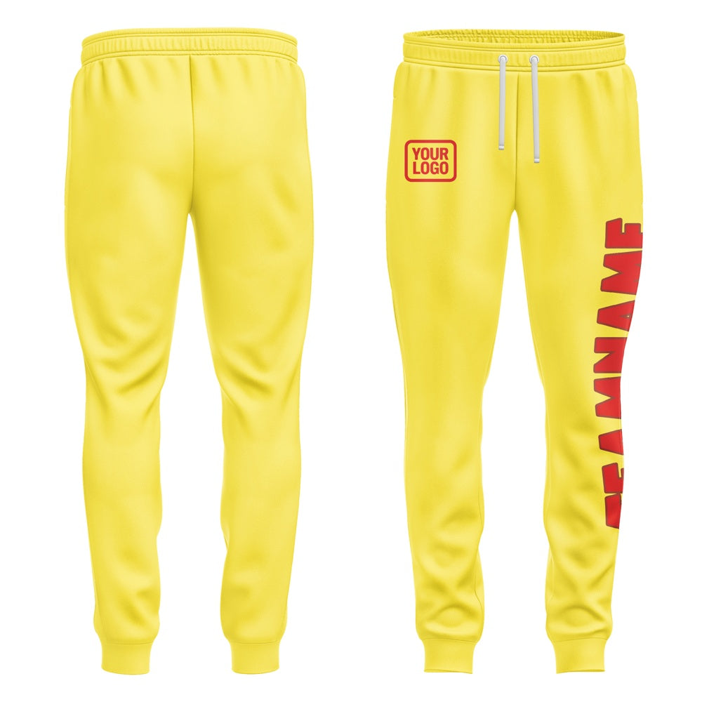 Custom Light Yellow Orange Red Pants