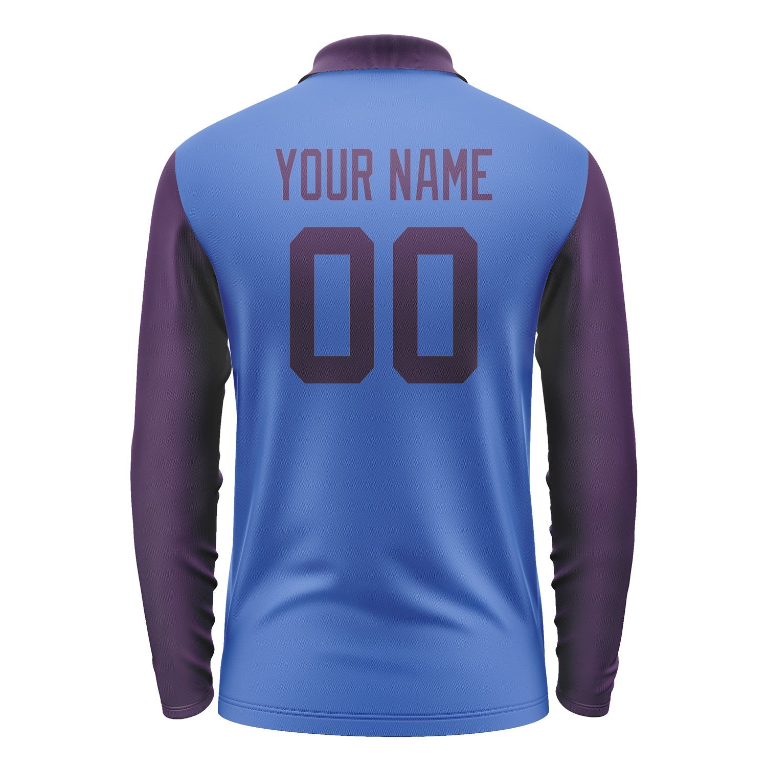 Custom Sky Blue Purple Long Sleeve Polo Shirt Pl090707B107