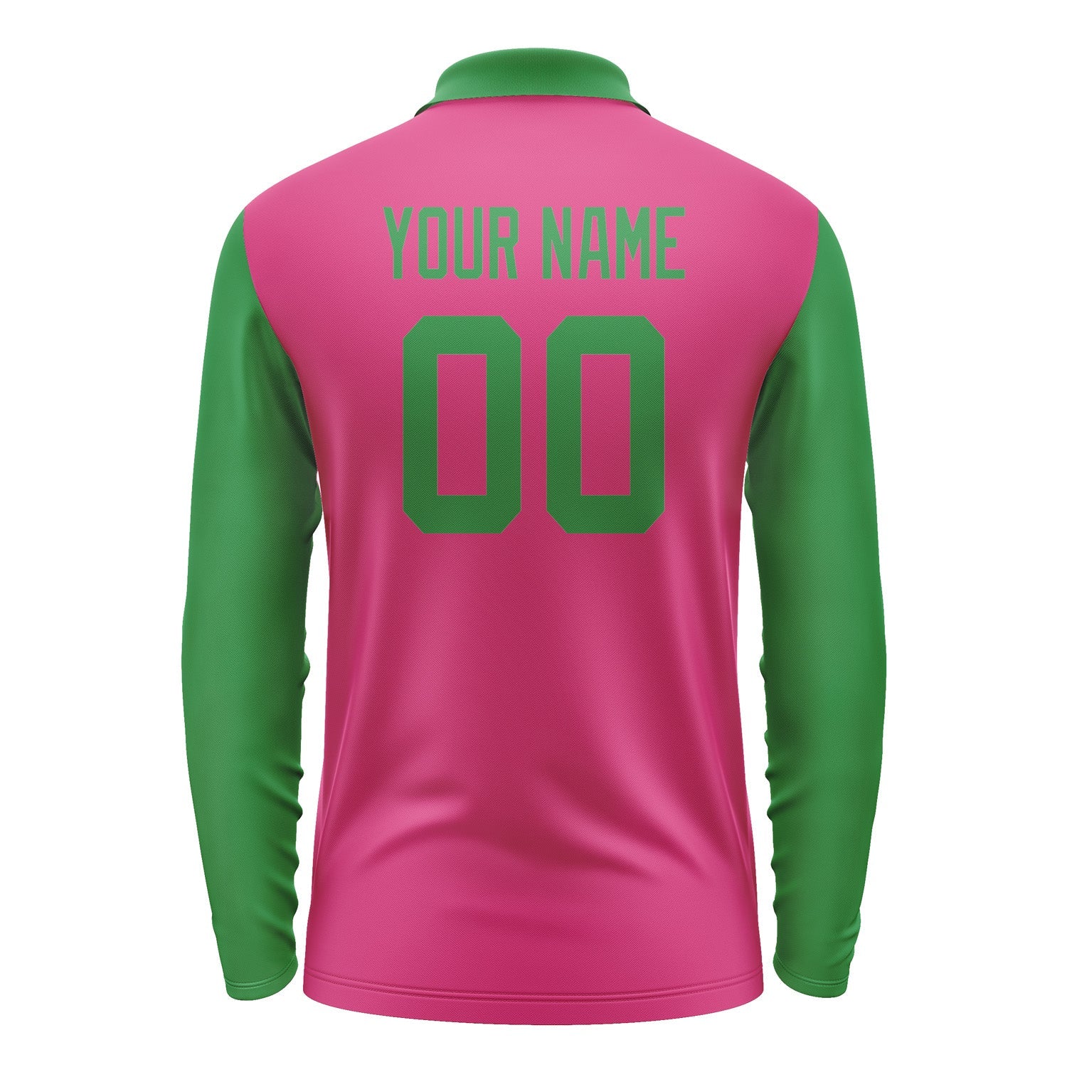 Custom Pink Emerald Green Long Sleeve Polo Shirt Pl132424B124