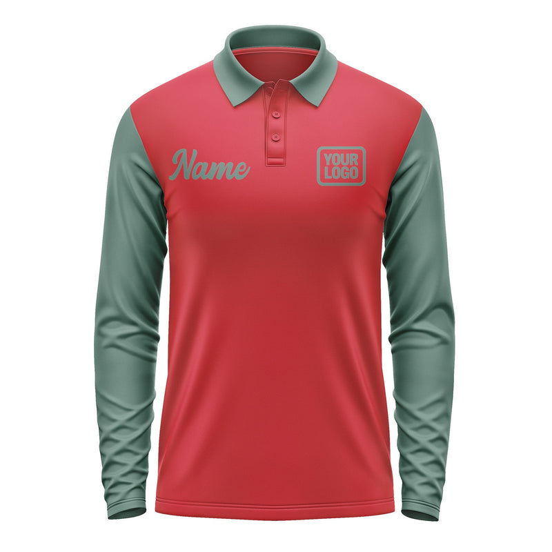 Custom Red Blue Green Long Sleeve Polo Shirt Pl142727B127