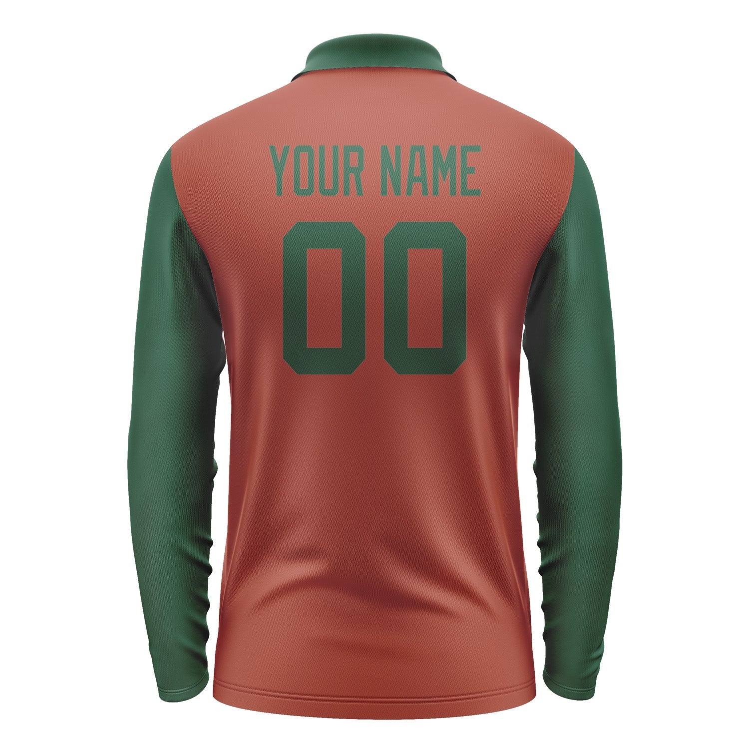 Custom Coral Red Green Long Sleeve Polo Shirt Pl160505B105