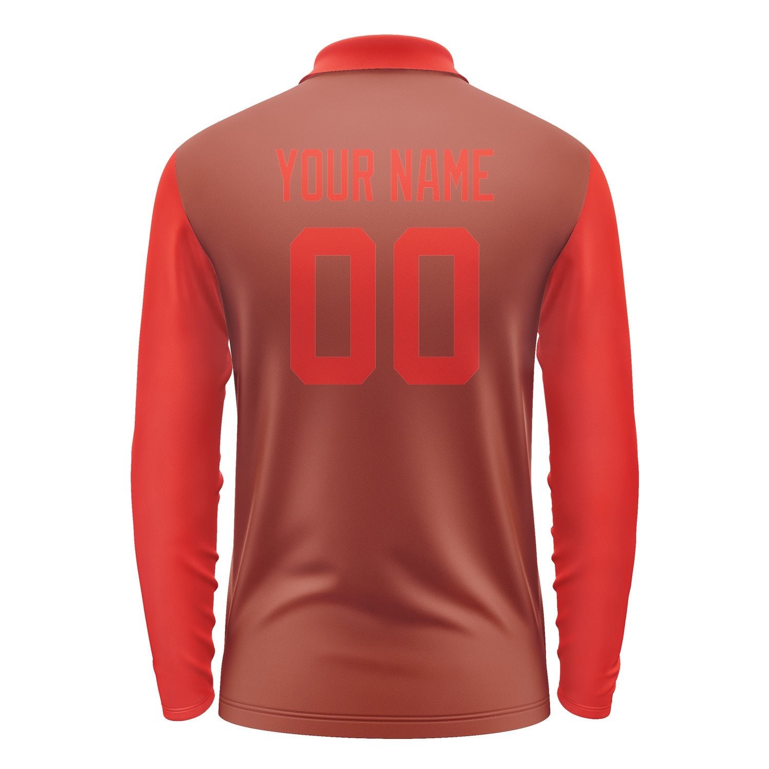 Custom Coral Red Orange Red Long Sleeve Polo Shirt Pl161212B112