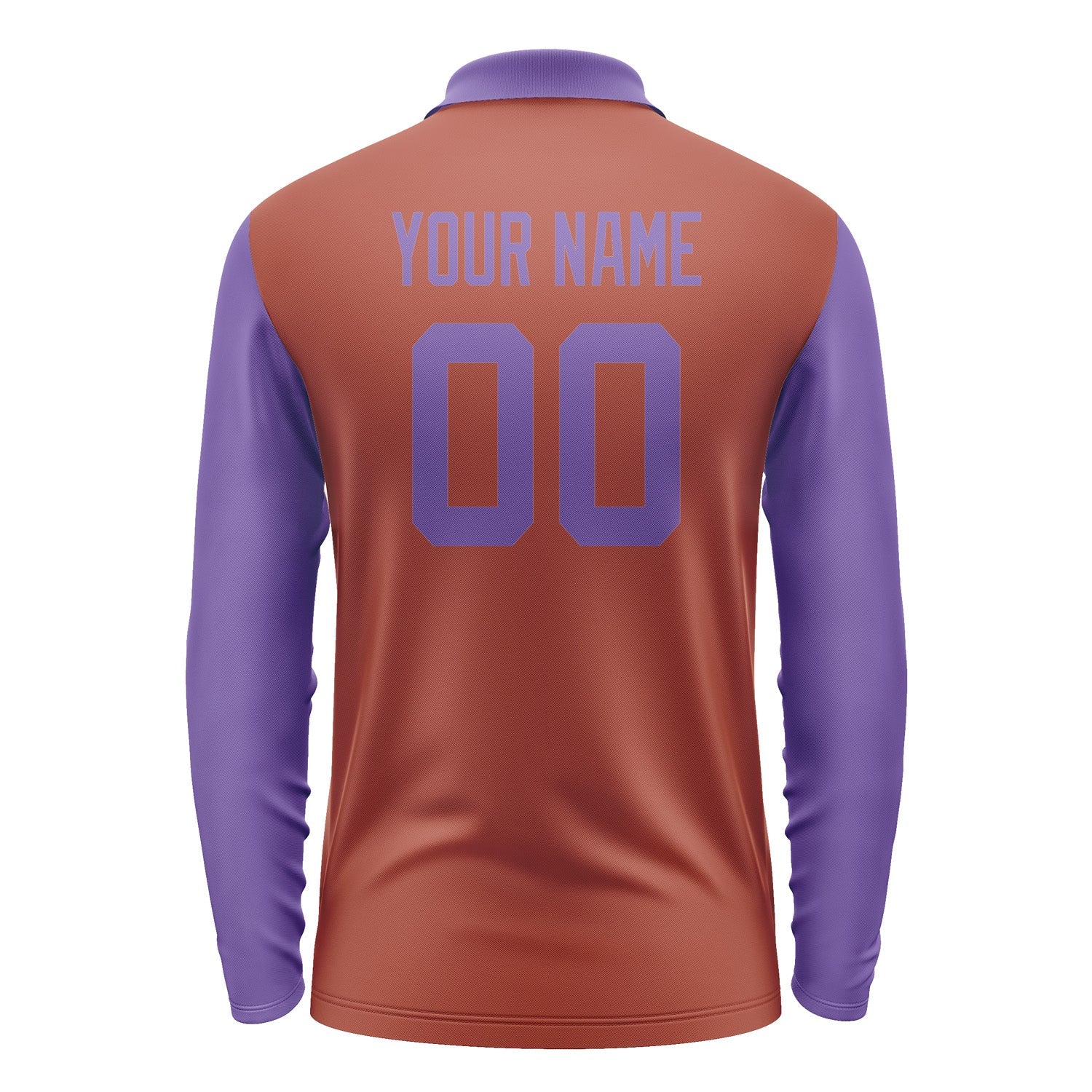 Custom Coral Red Light Purple Long Sleeve Polo Shirt Pl162323B123