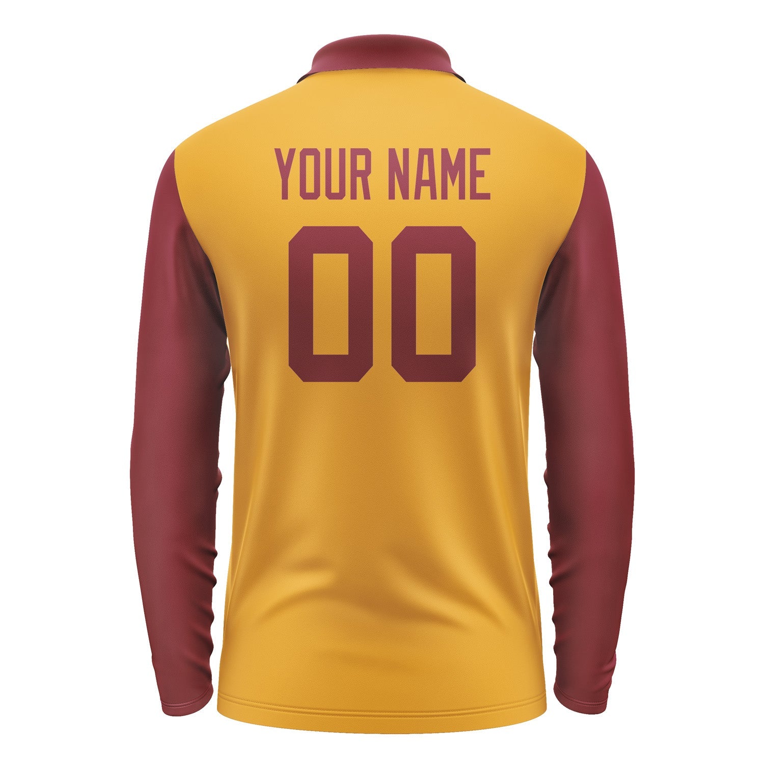 Custom Yellow Crimson Red Long Sleeve Polo Shirt Pl191515B115