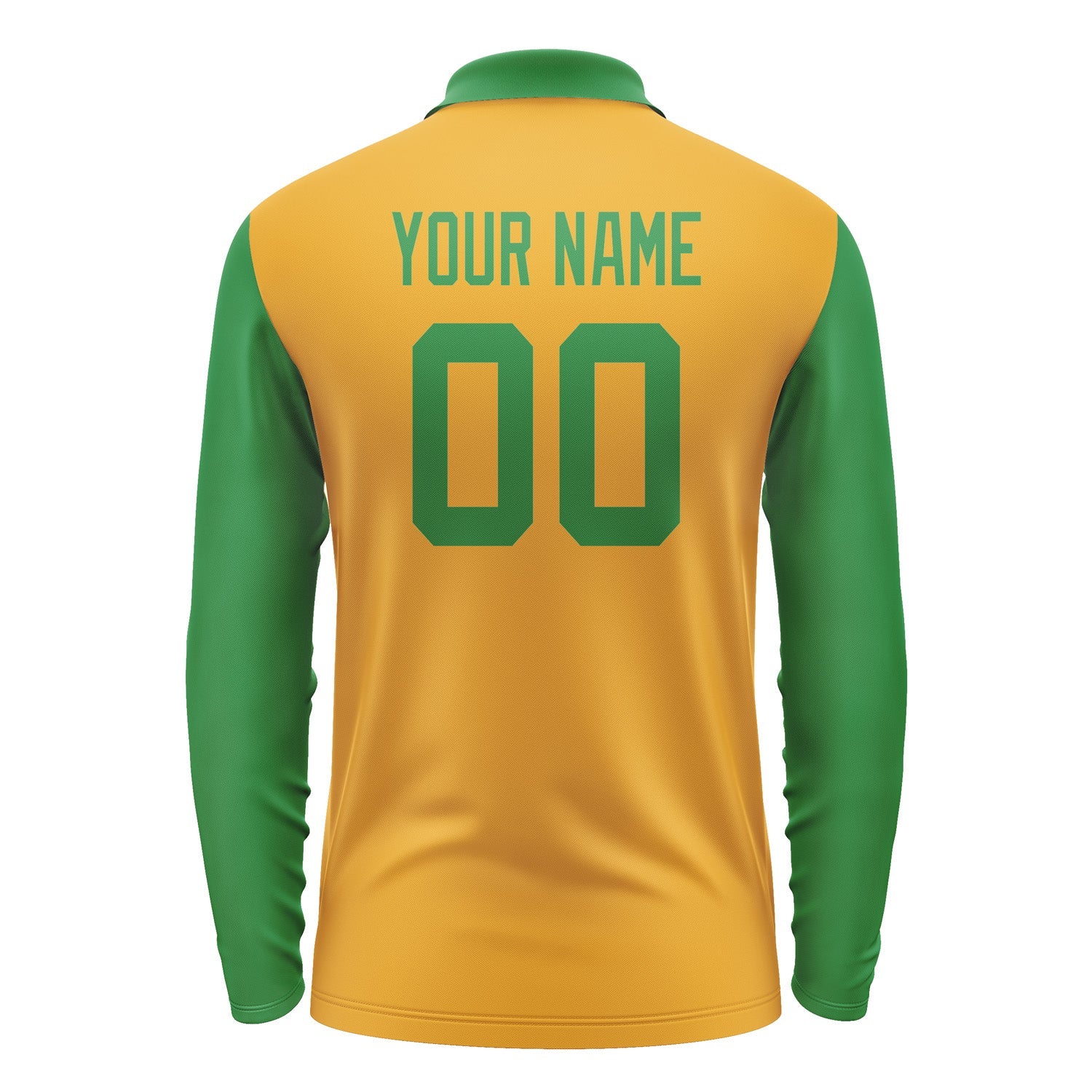 Custom Yellow Emerald Green Long Sleeve Polo Shirt Pl192424B124