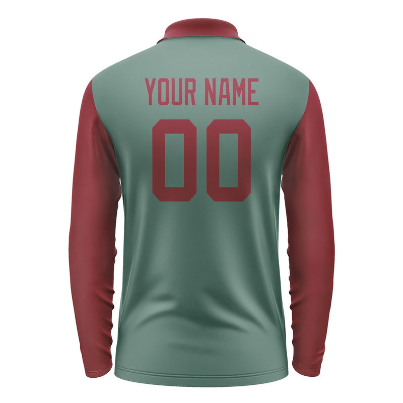 Custom Blue Green Crimson Red Long Sleeve Polo Shirt Pl271515B115