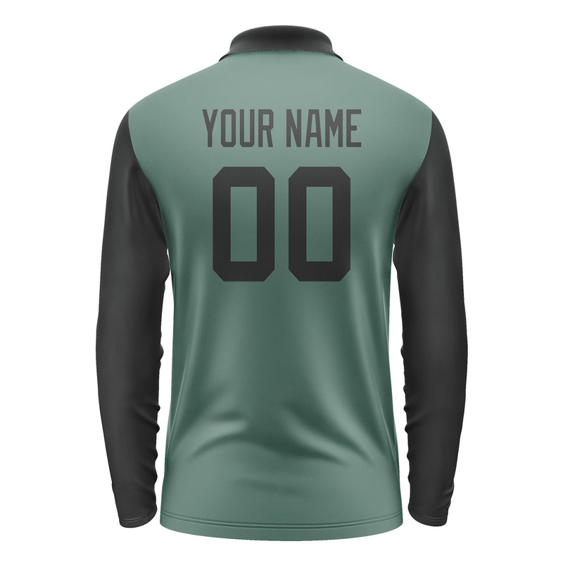 Custom Blue Green Black Long Sleeve Polo Shirt Pl271717B117