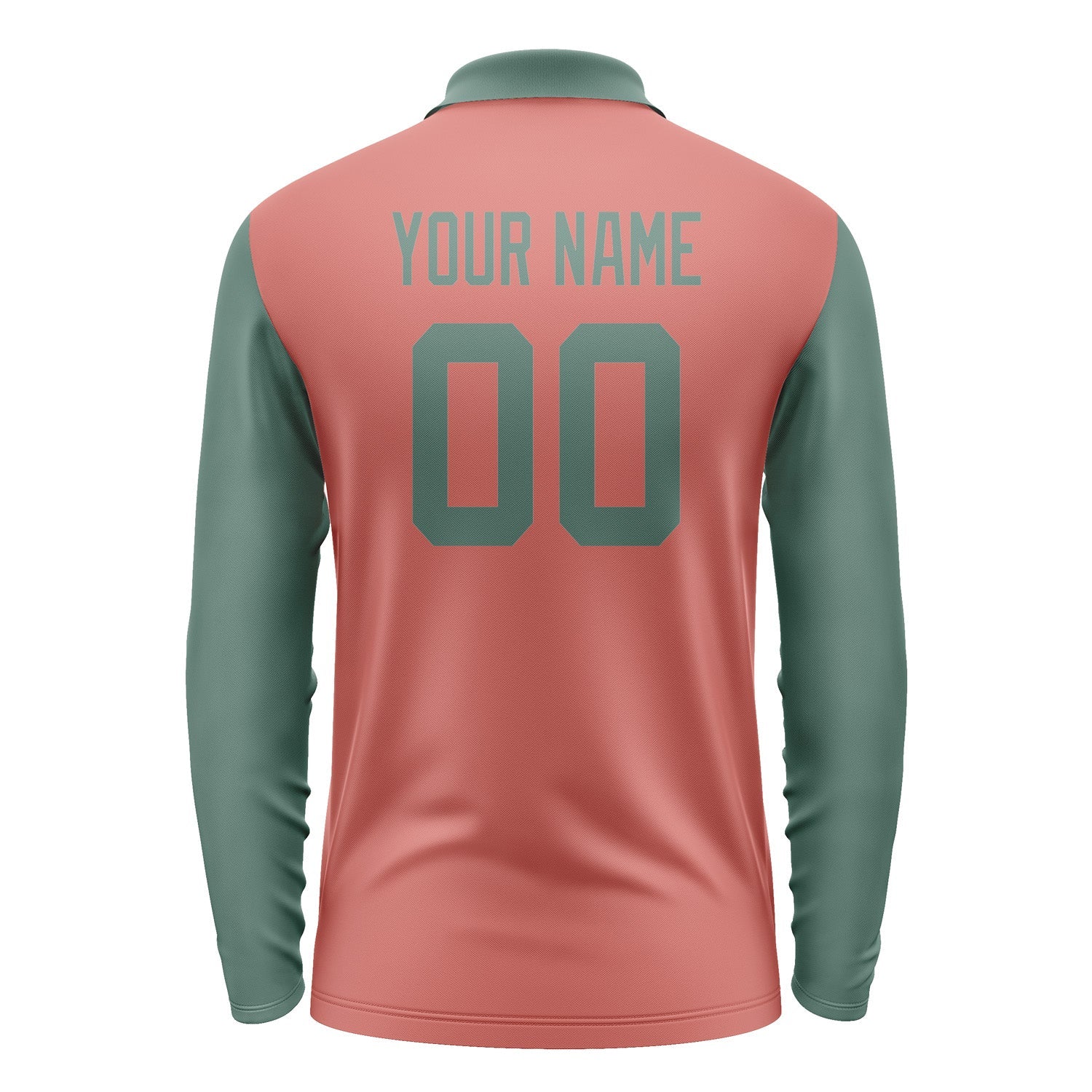 Custom Copper Rose Blue Green Long Sleeve Polo Shirt Pl292727B127