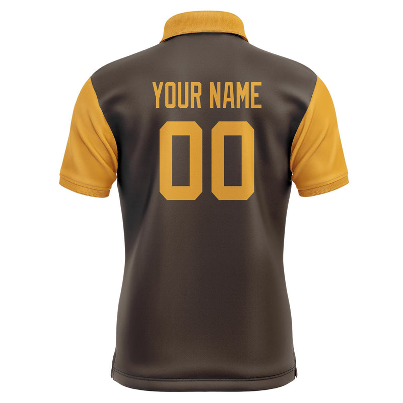 Custom Brown Yellow Short-Sleeve Polo Shirt PO011919B119