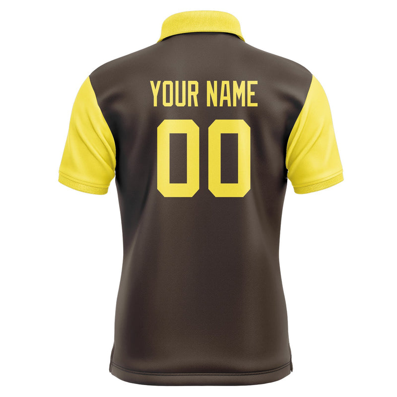 Custom Brown Light Yellow Short-Sleeve Polo Shirt PO012626B126