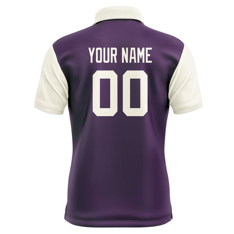 Custom Purple Cream Short-Sleeve Polo Shirt PO070303B103