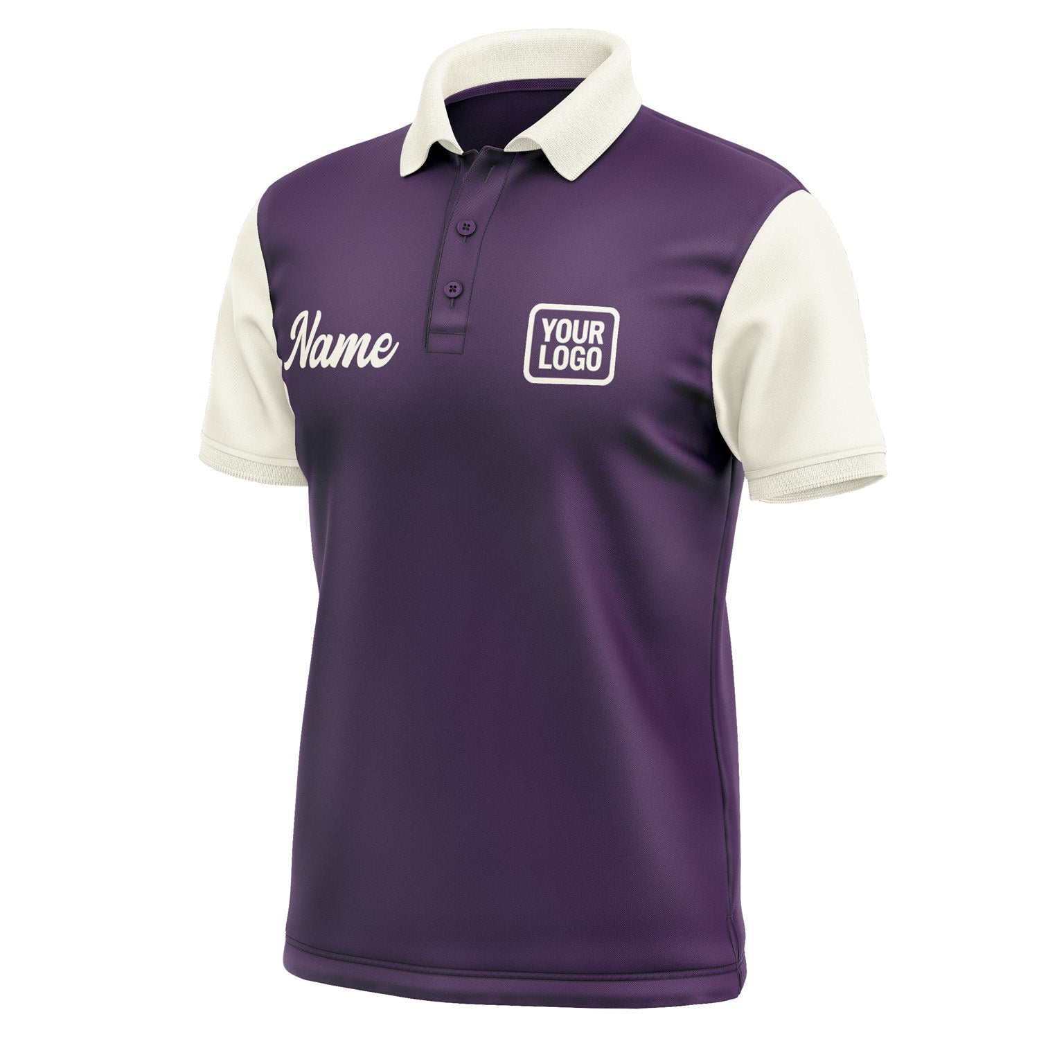 Custom Purple Cream Short-Sleeve Polo Shirt PO070303B103