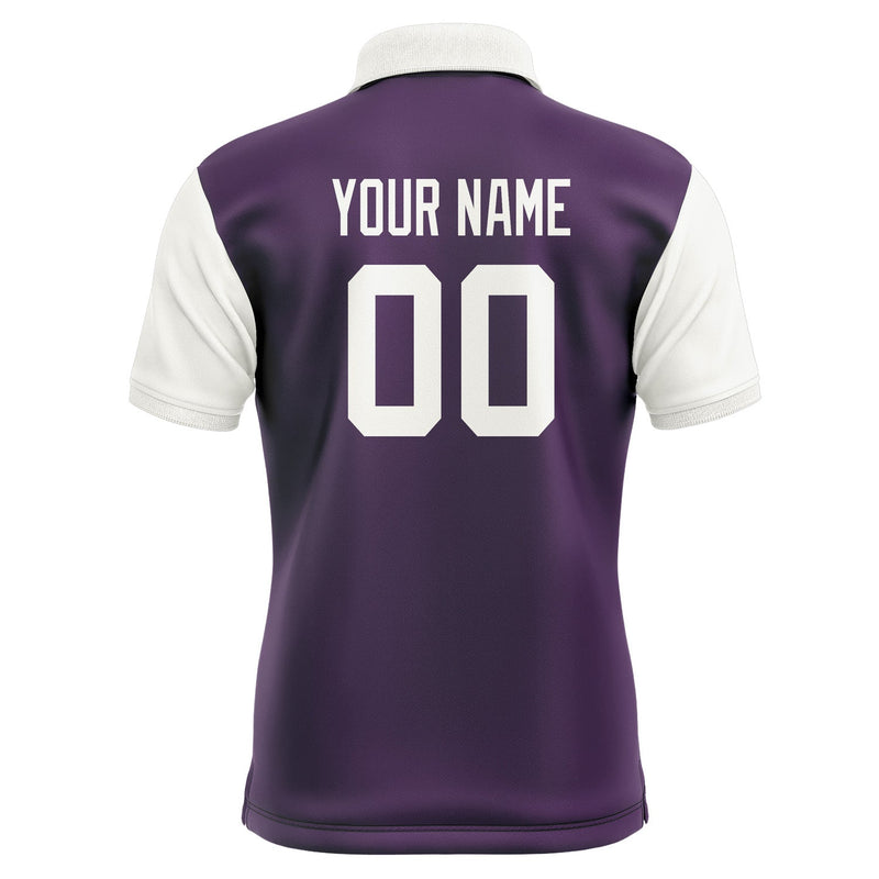 Custom Purple White Short-Sleeve Polo Shirt PO071818B118