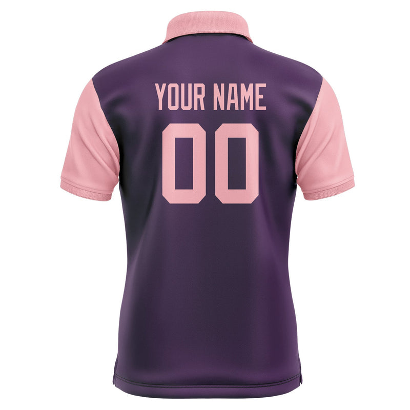Custom Purple Light Pink Short-Sleeve Polo Shirt PO072121B121