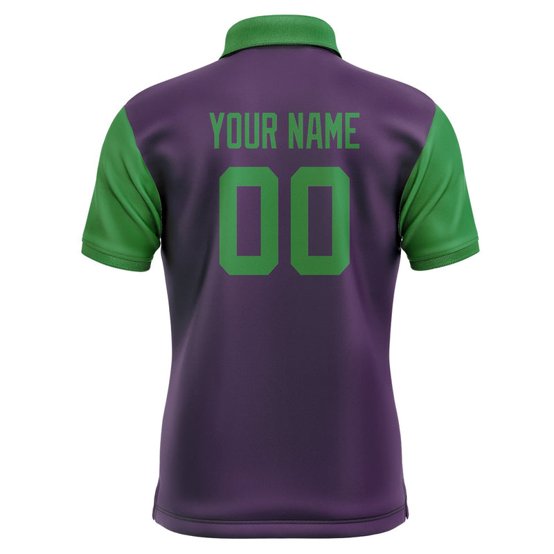 Custom Purple Emerald Green Short-Sleeve Polo Shirt PO072424B124